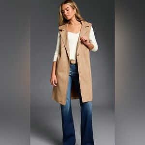 Shaynne Suede Trench Duster Vest